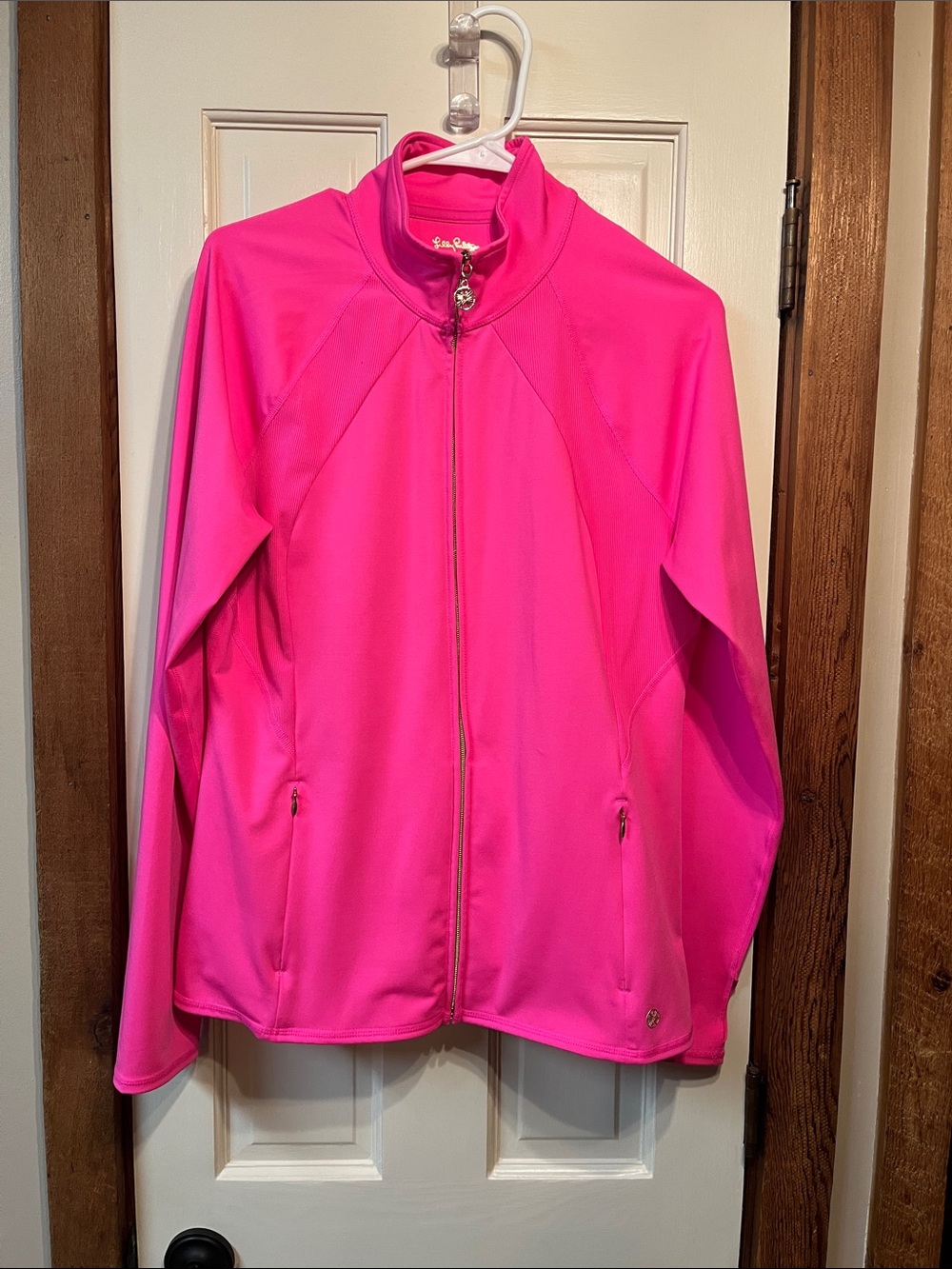 Lilly Pulitzer Hot Pink Full-Zip Jacket size large